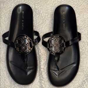 Kelly & Katie Black Sandals with Gold Accent
